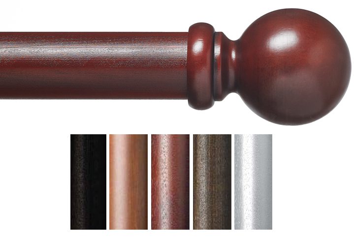 2 Wooden Curtain Rods