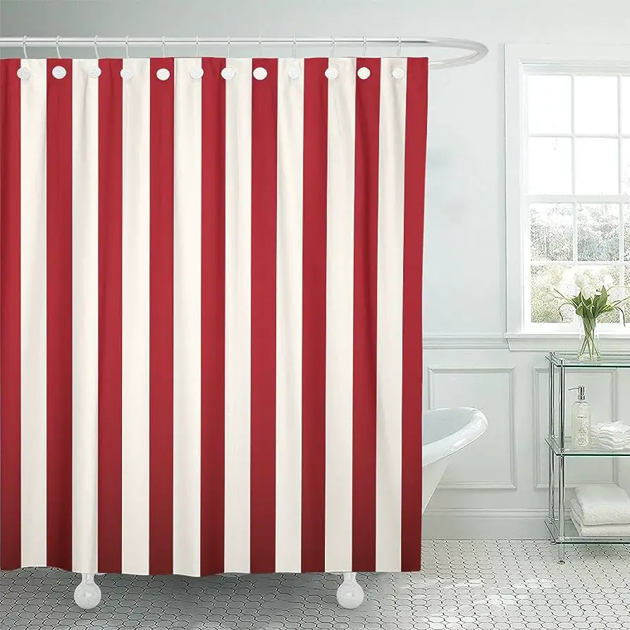 Red Stripe Shower Curtain