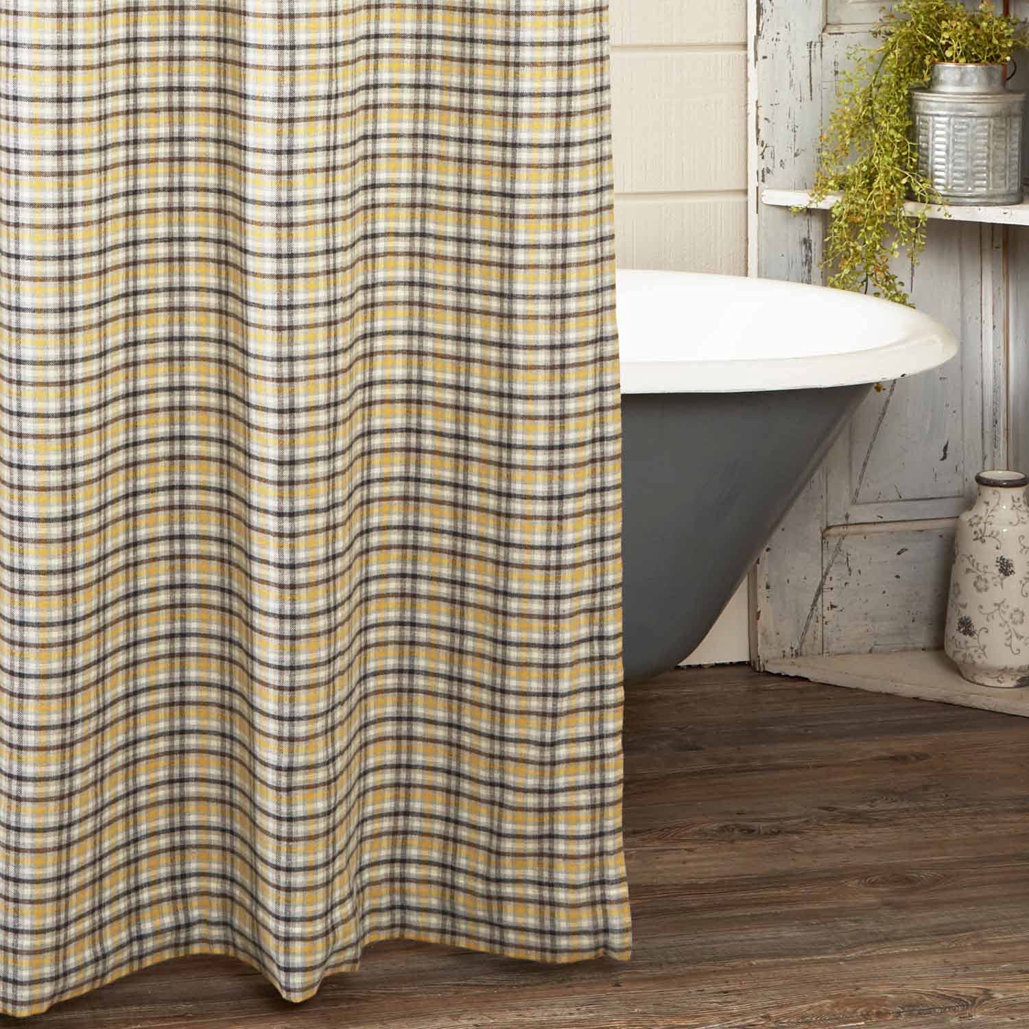 Plaid Shower Curtain Primitive