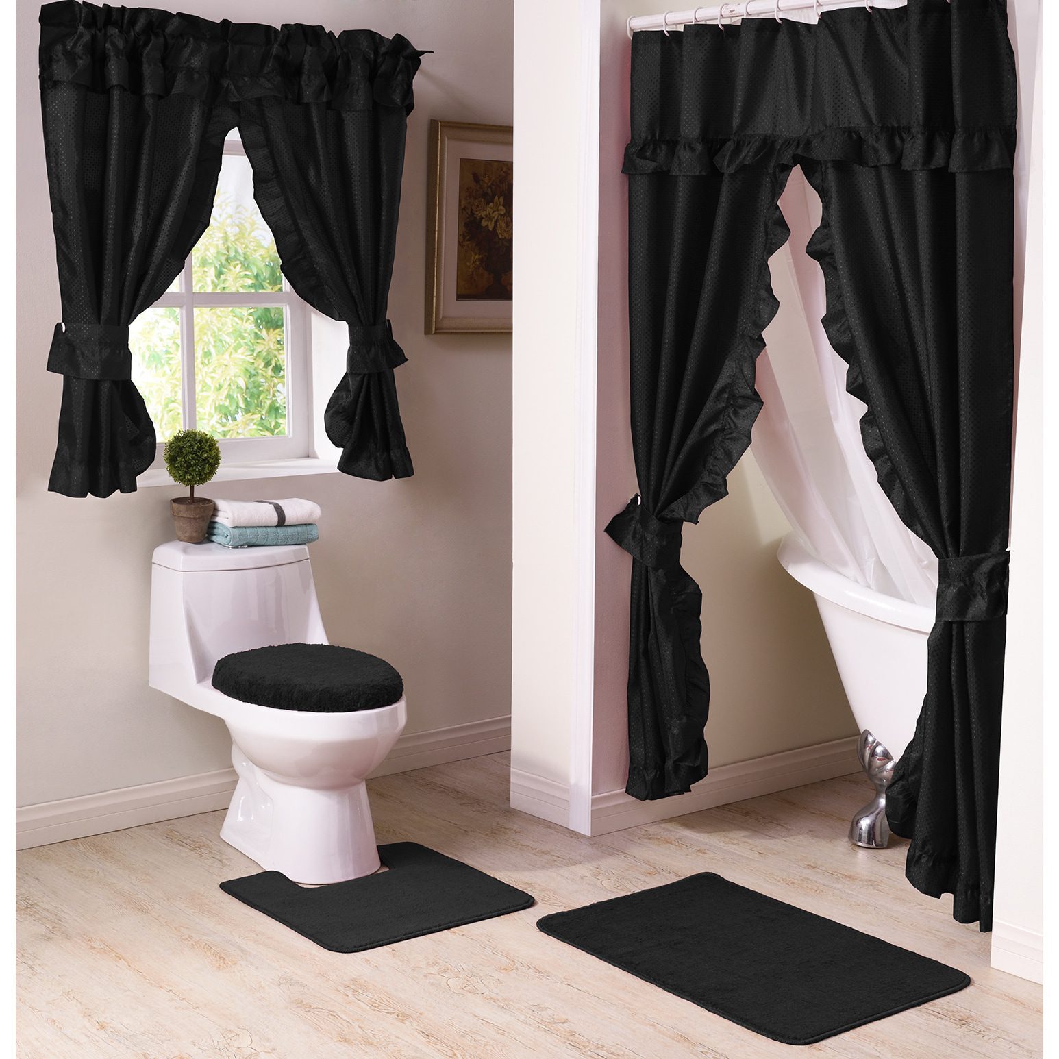 Shower Curtain And Valance Set
