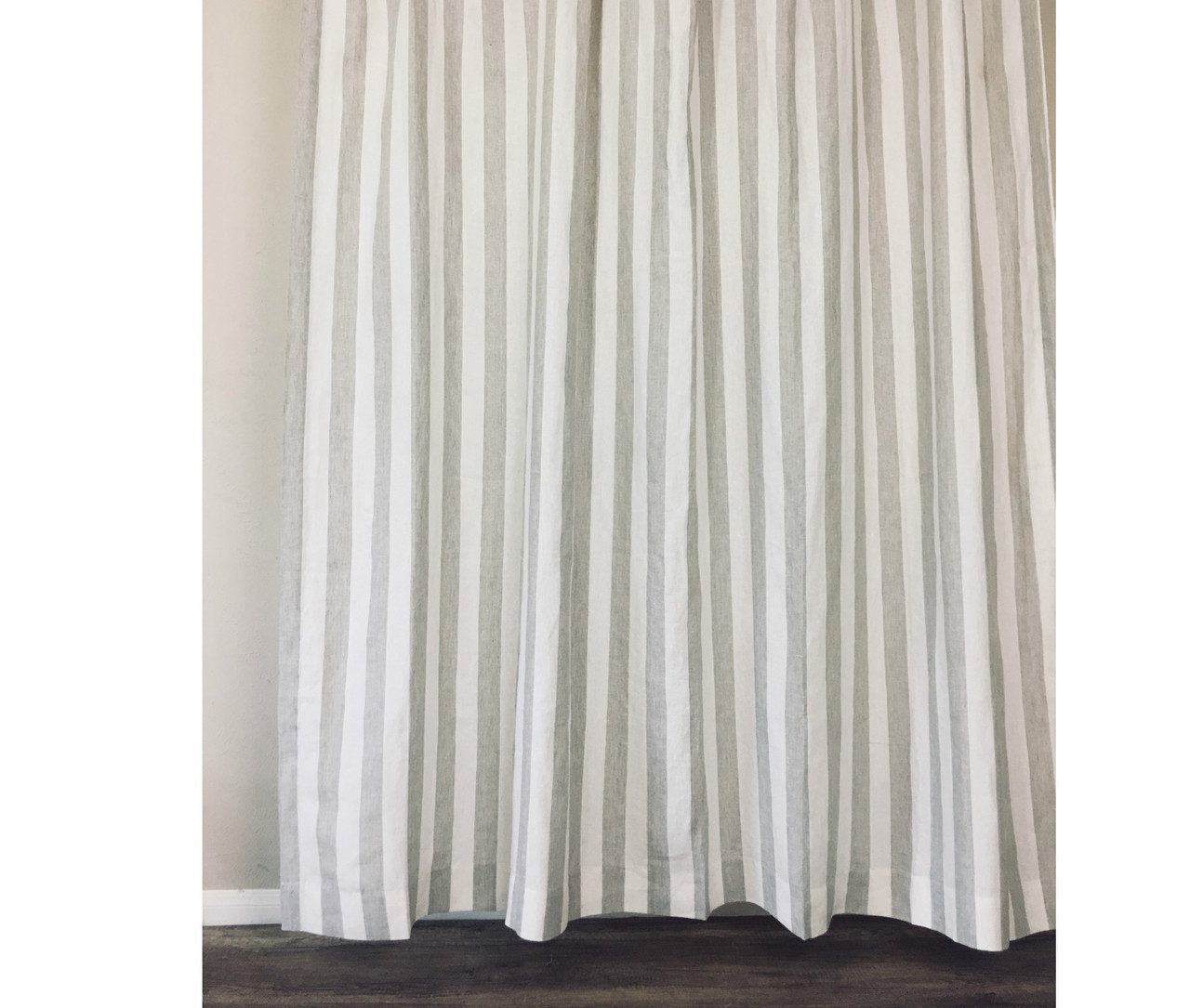 Striped Linen Shower Curtain